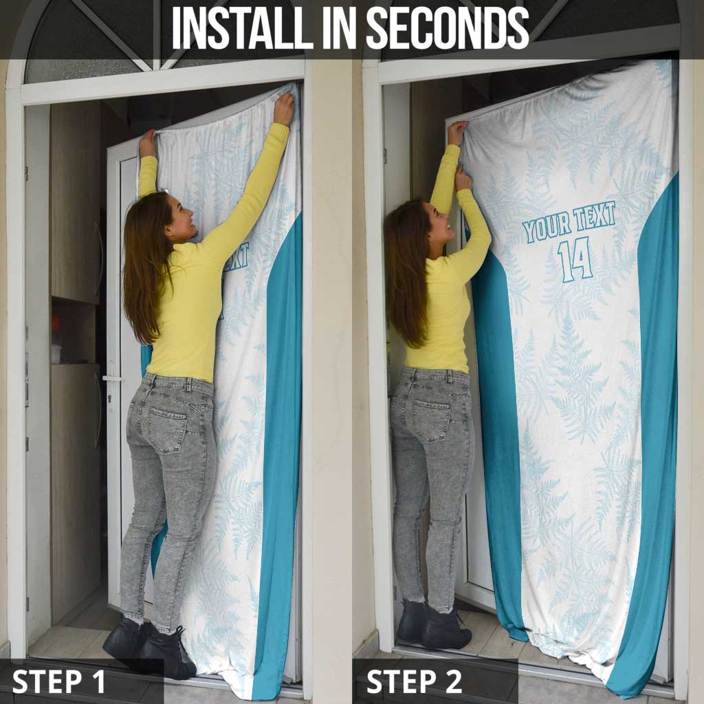 Custom New Zealand Silver Fern Football Door Cover Come On All White - Polynesian Pride