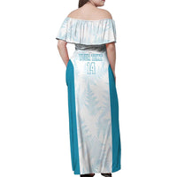Custom New Zealand Silver Fern Football Family Matching Off Shoulder Maxi Dress and Hawaiian Shirt Come On All White