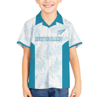 Custom New Zealand Silver Fern Football Family Matching Short Sleeve Bodycon Dress and Hawaiian Shirt Come On All White