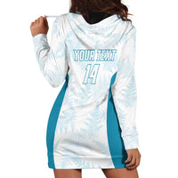 Custom New Zealand Silver Fern Football Hoodie Dress Come On All White