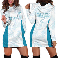 Custom New Zealand Silver Fern Football Hoodie Dress Come On All White