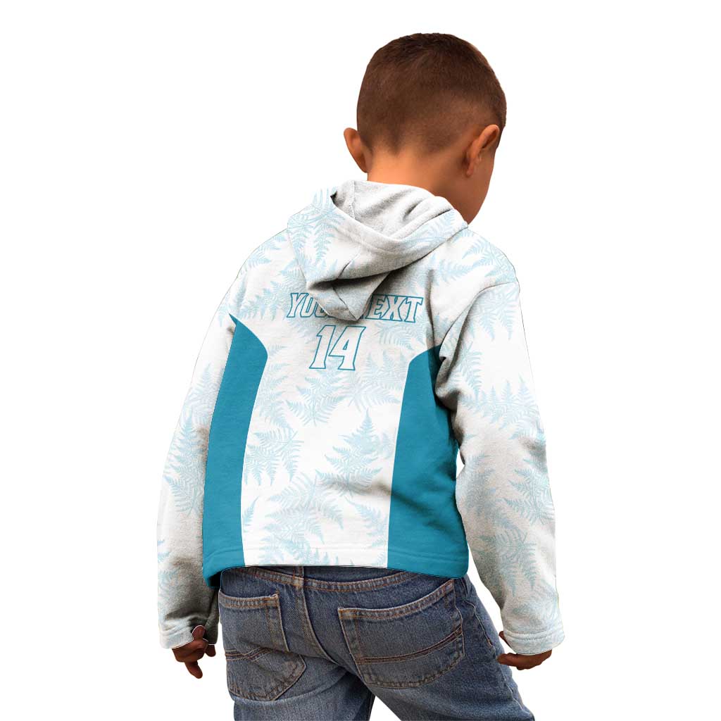 Custom New Zealand Silver Fern Football Kid Hoodie Come On All White