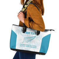 Custom New Zealand Silver Fern Football Leather Tote Bag Come On All White