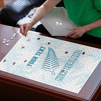 Custom New Zealand Silver Fern Football Puzzle Come On All White - Polynesian Pride
