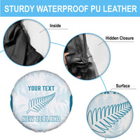 Custom New Zealand Silver Fern Football Spare Tire Cover Come On All White