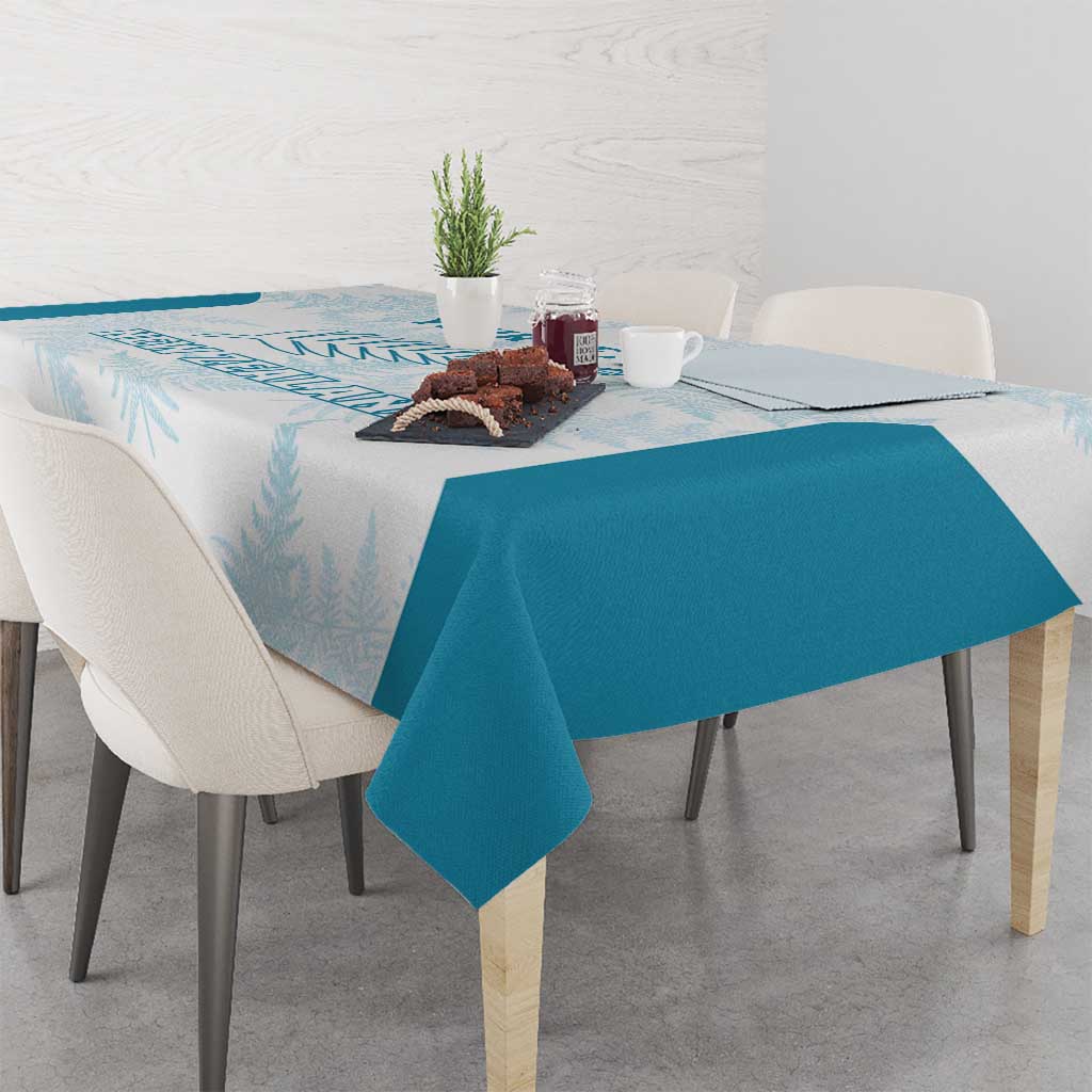 Custom New Zealand Silver Fern Football Tablecloth Come On All White