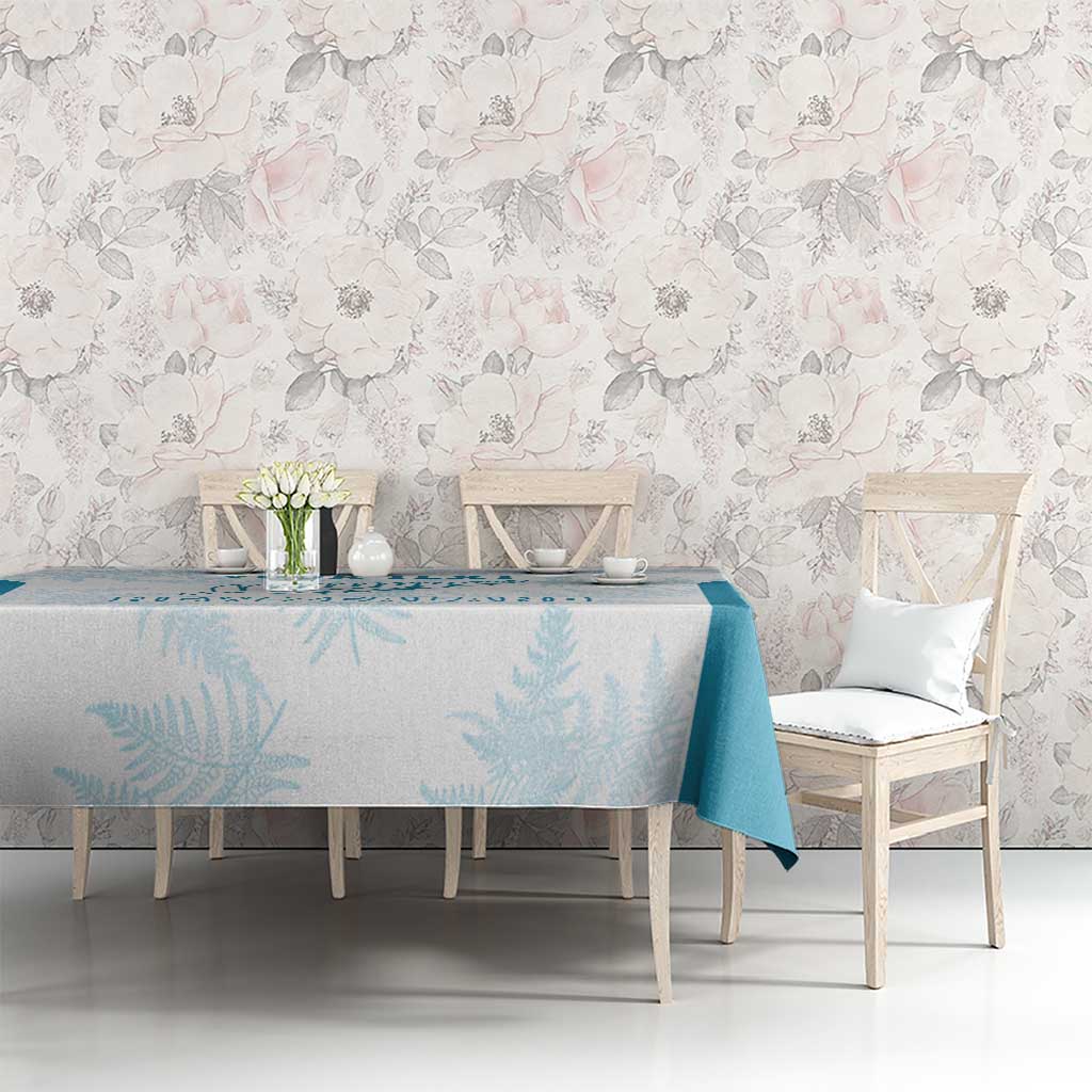 Custom New Zealand Silver Fern Football Tablecloth Come On All White