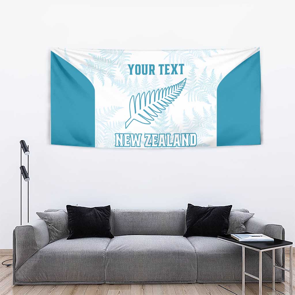 Custom New Zealand Silver Fern Football Tapestry Come On All White