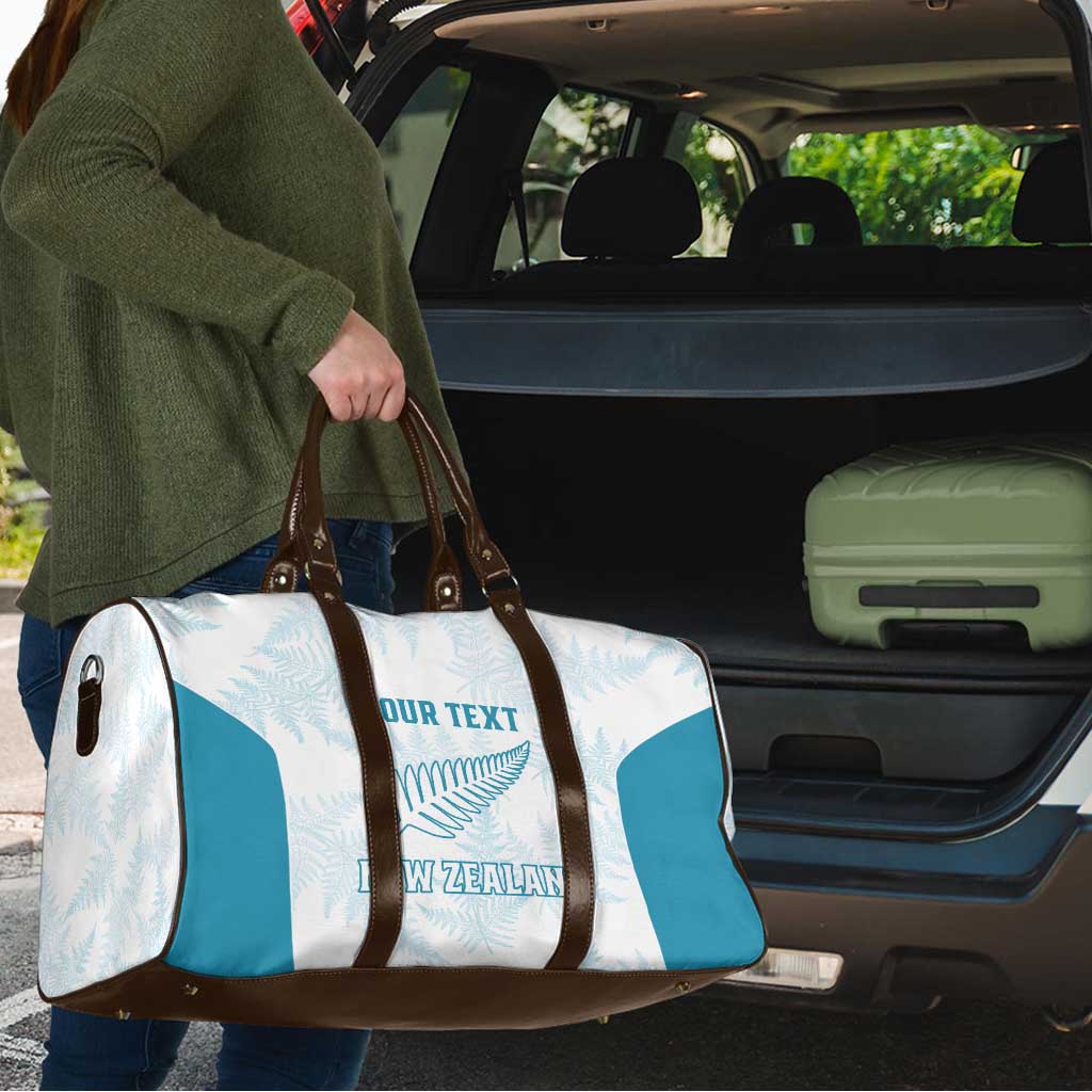 Custom New Zealand Silver Fern Football Travel Bag Come On All White - Polynesian Pride