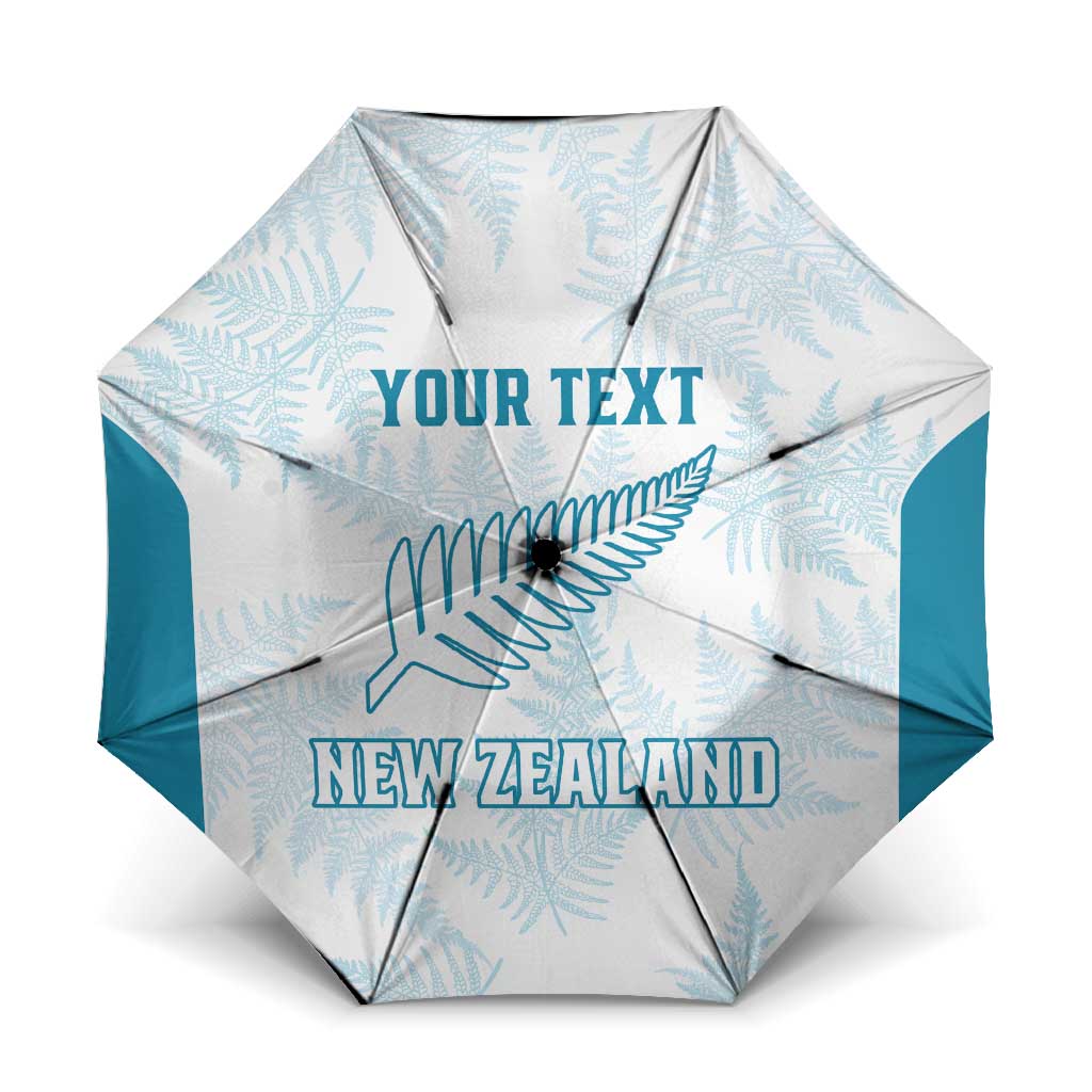 Custom New Zealand Silver Fern Football Umbrella Come On All White - Polynesian Pride