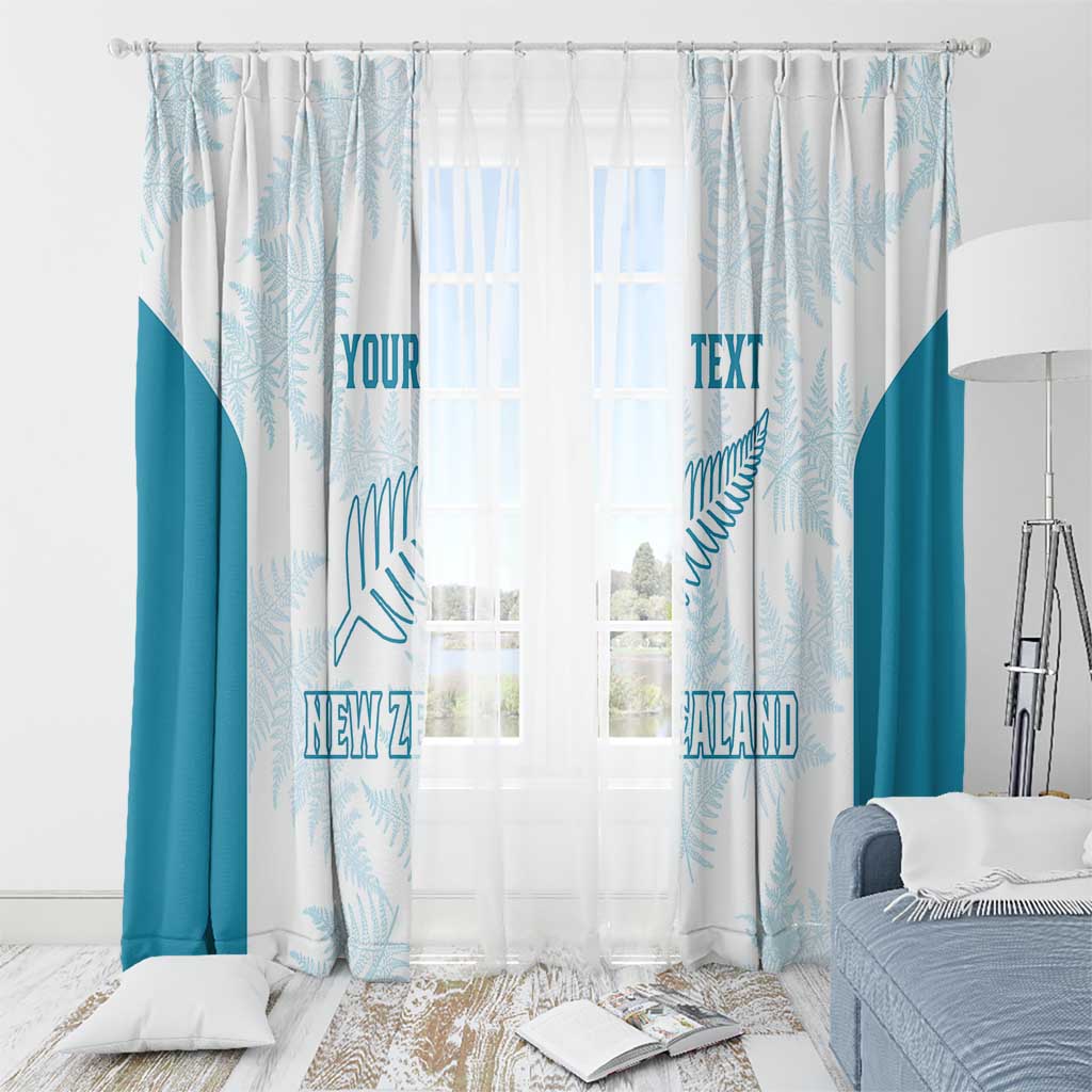 Custom New Zealand Silver Fern Football Window Curtain Come On All White