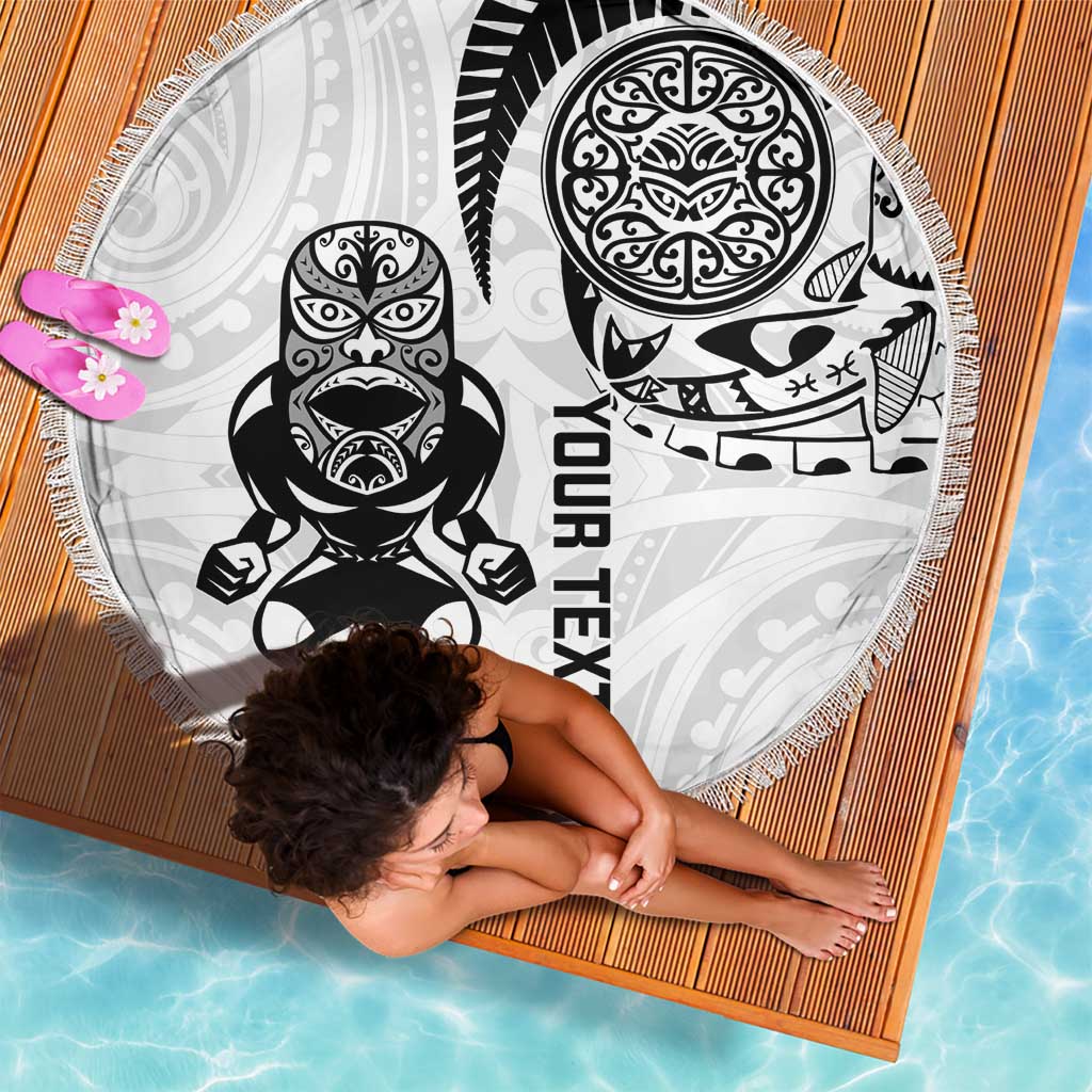 Custom Aotearoa Football Beach Blanket NZ Maori Tiki Go Champions