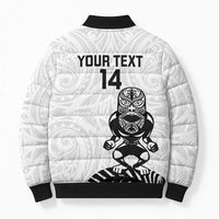 Custom Aotearoa Football Bomber Puffer Jacket NZ Maori Tiki Go Champions - Polynesian Pride