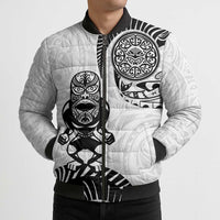 Custom Aotearoa Football Bomber Puffer Jacket NZ Maori Tiki Go Champions - Polynesian Pride
