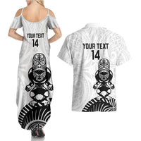 Custom Aotearoa Football Couples Matching Summer Maxi Dress and Hawaiian Shirt NZ Maori Tiki Go Champions