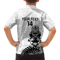 Custom Aotearoa Football Kid Hawaiian Shirt NZ Maori Tiki Go Champions