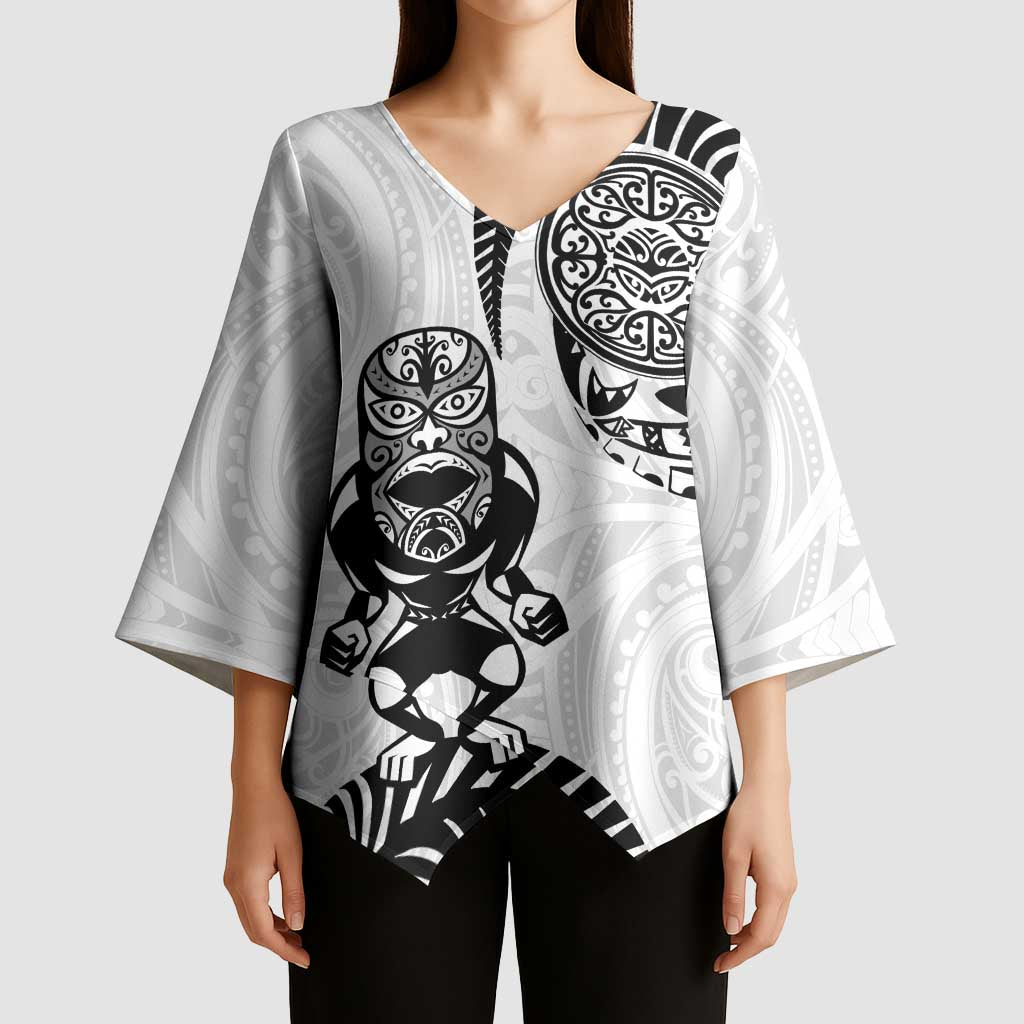 Custom Aotearoa Football Kimono Sleeve Blouse NZ Maori Tiki Go Champions - Polynesian Pride