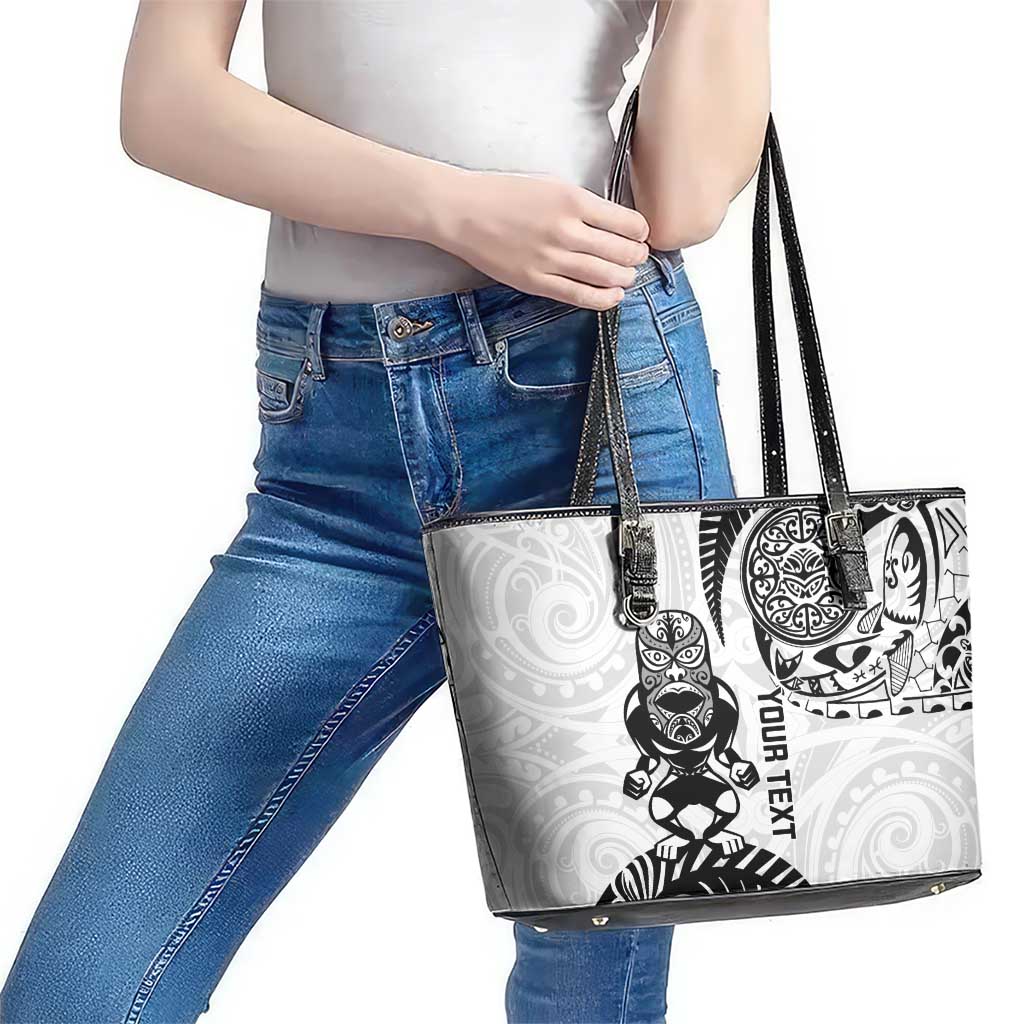 Custom Aotearoa Football Leather Tote Bag NZ Maori Tiki Go Champions