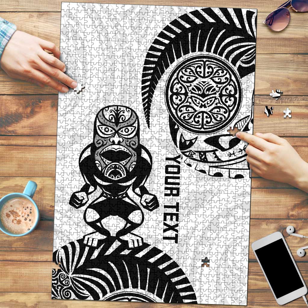 Custom Aotearoa Football Puzzle NZ Maori Tiki Go Champions - Polynesian Pride