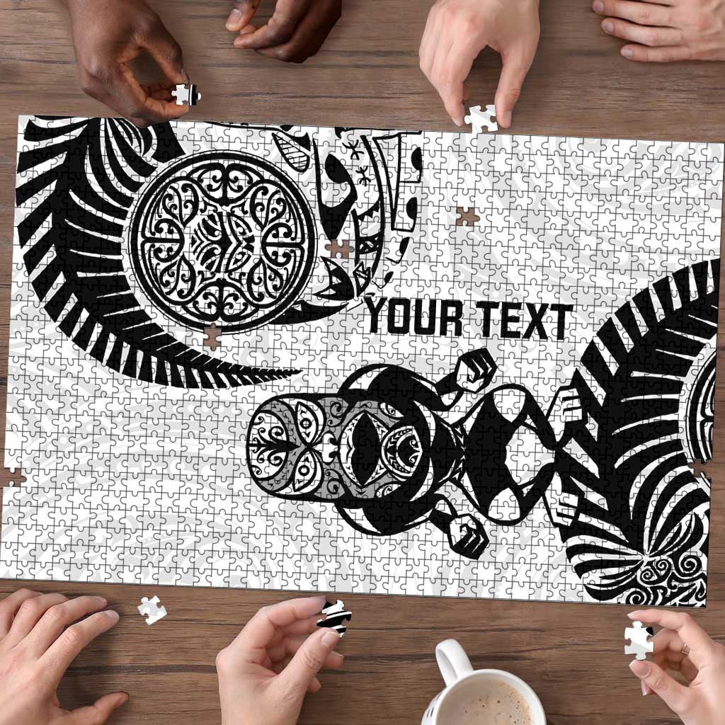 Custom Aotearoa Football Puzzle NZ Maori Tiki Go Champions - Polynesian Pride
