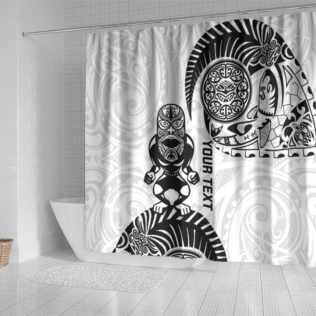 Custom Aotearoa Football Shower Curtain NZ Maori Tiki Go Champions