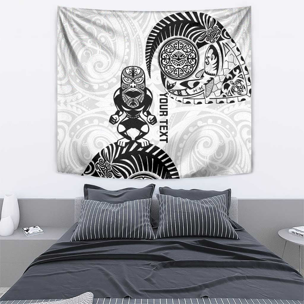 Custom Aotearoa Football Tapestry NZ Maori Tiki Go Champions