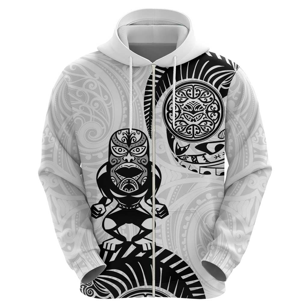 Custom Aotearoa Football Zip Hoodie NZ Maori Tiki Go Champions