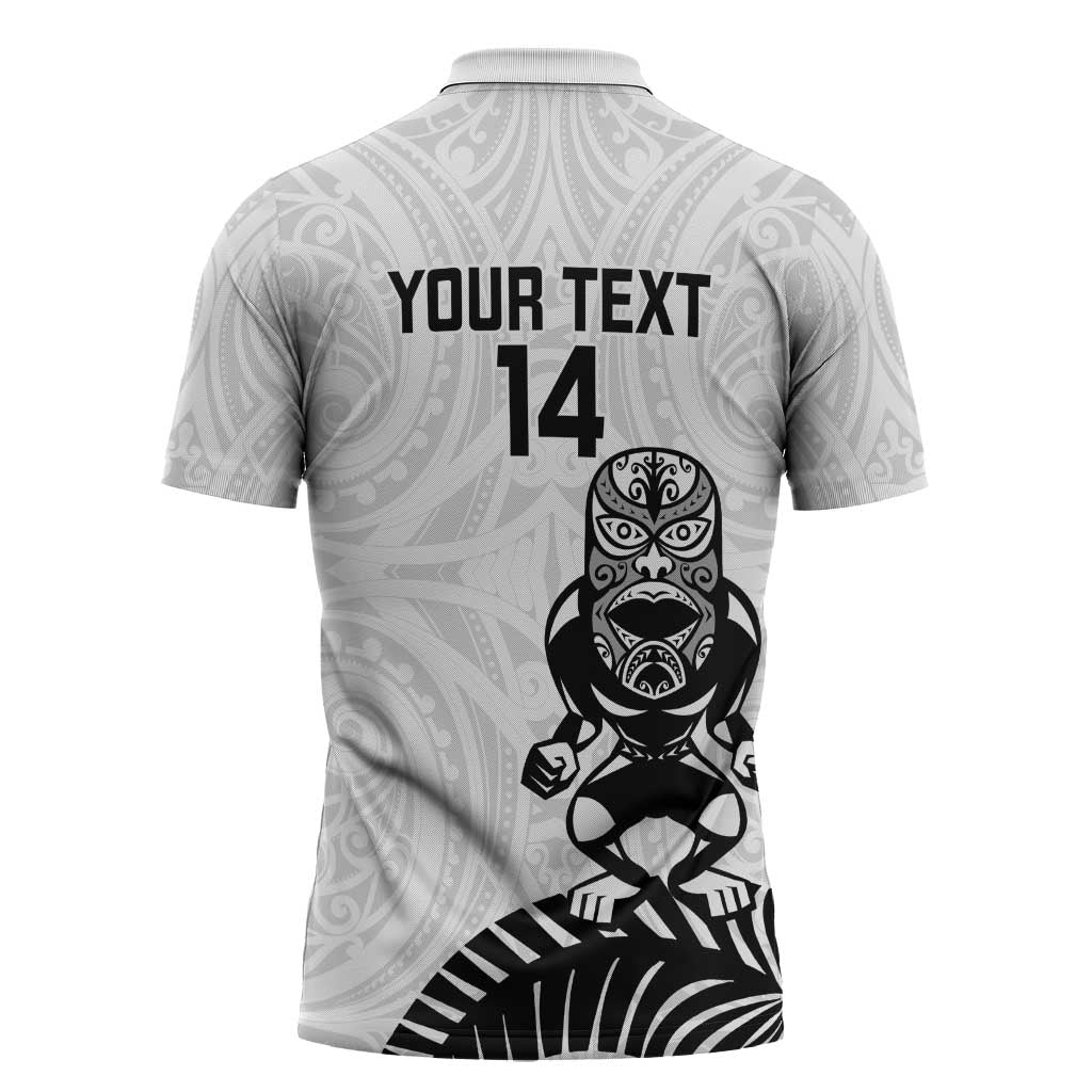 Custom Aotearoa Football Zipper Polo Shirt NZ Maori Tiki Go Champions - Polynesian Pride