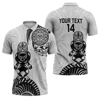 Custom Aotearoa Football Zipper Polo Shirt NZ Maori Tiki Go Champions - Polynesian Pride