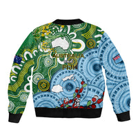 Australia And Fiji Bomber Jacket Aboriginal Mix Fijian Tapa Unique Style LT14 - Polynesian Pride