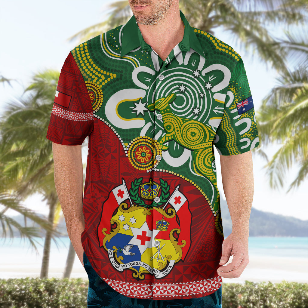 Australia And Tonga Hawaiian Shirt Aboriginal Mix Tongan Ngatu Unique Style LT14 - Polynesian Pride