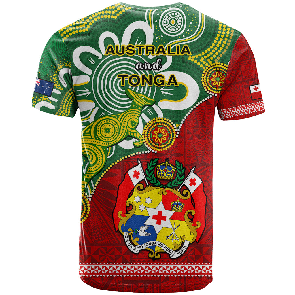 Australia and Tonga T Shirt Aboriginal Mix Tongan Ngatu Unique Style LT14 - Polynesian Pride