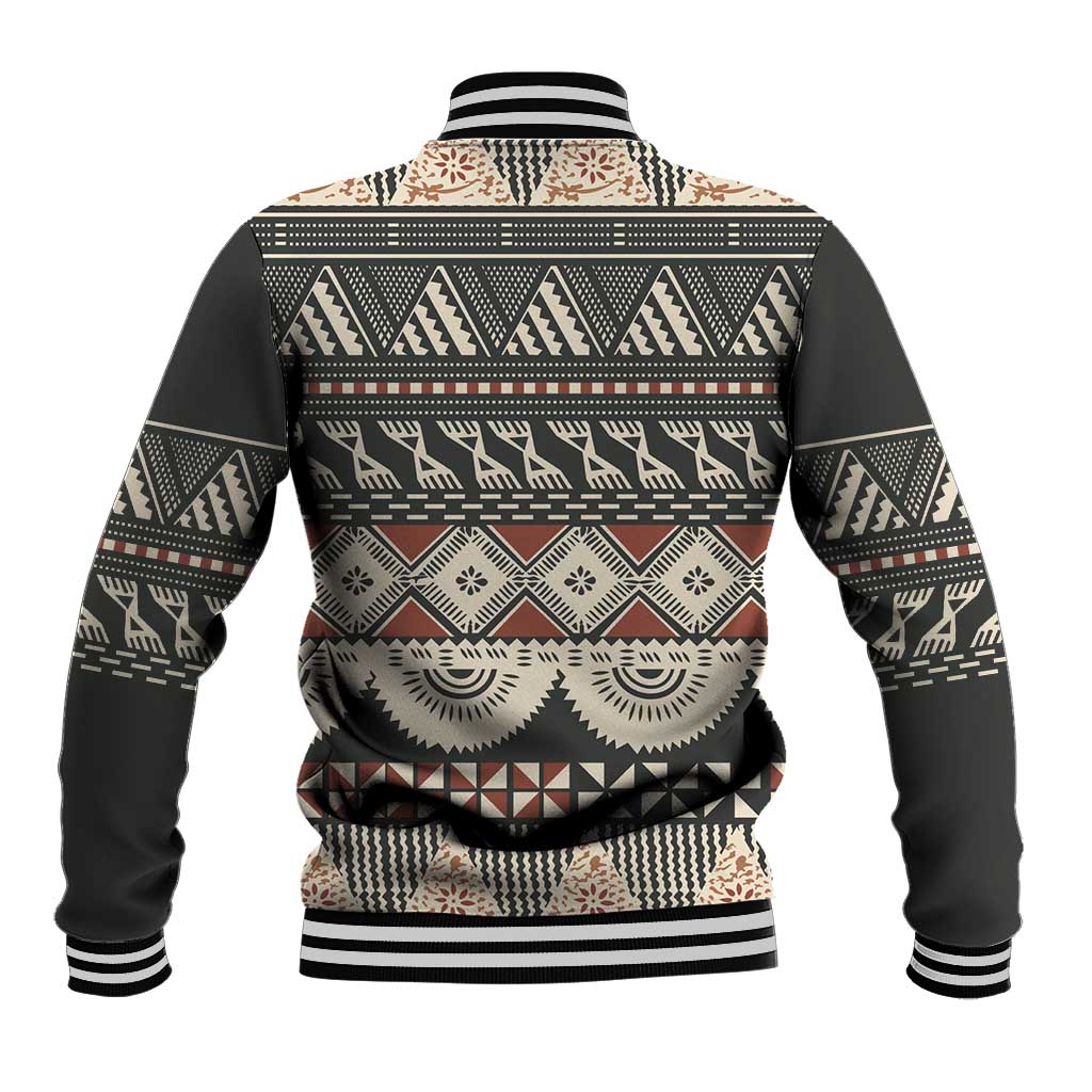Vintage Bula Fiji Masi Baseball Jacket Fijian Tapa Cloth LT14 - Polynesian Pride