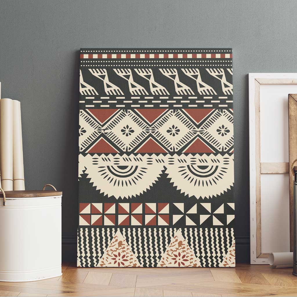 Vintage Bula Fiji Masi Canvas Wall Art Fijian Tapa Cloth - Polynesian Pride