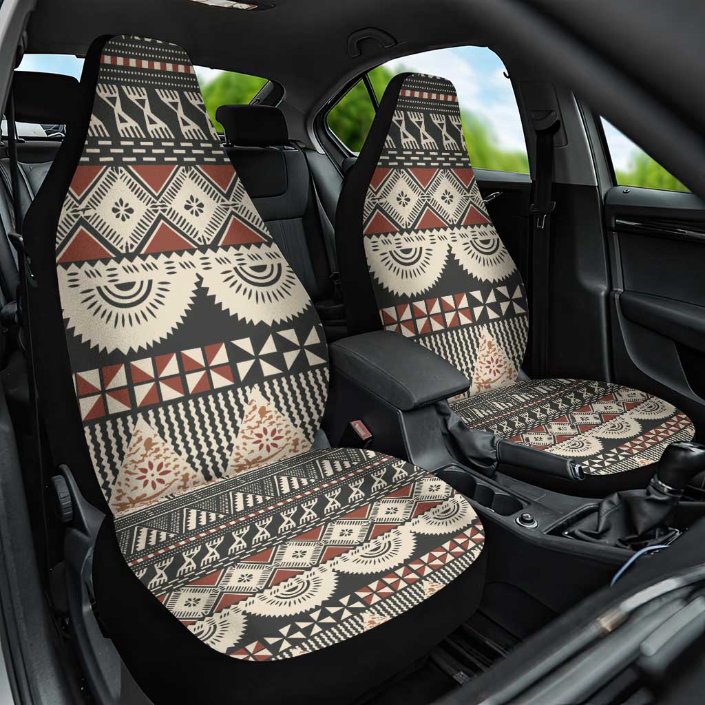Vintage Bula Fiji Masi Car Seat Cover Fijian Tapa Cloth LT14 One Size Charcoal - Polynesian Pride