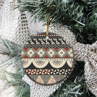 Vintage Bula Fiji Masi Ceramic Ornament Fijian Tapa Cloth - Polynesian Pride