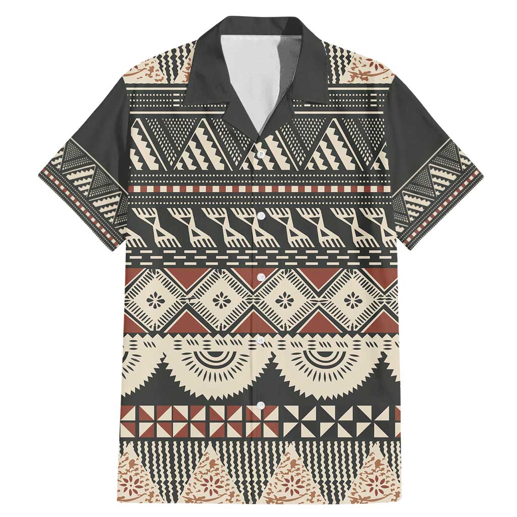 Vintage Bula Fiji Masi Family Matching Mermaid Dress and Hawaiian Shirt Fijian Tapa Cloth - Polynesian Pride