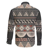 Vintage Bula Fiji Masi Family Matching Off Shoulder Maxi Dress and Hawaiian Shirt Fijian Tapa Cloth - Polynesian Pride