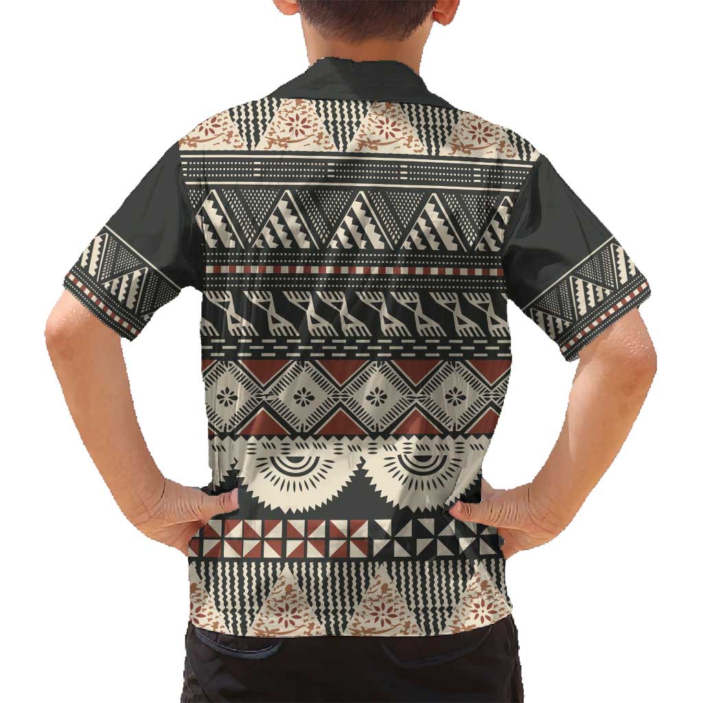 Vintage Bula Fiji Masi Family Matching Puletasi and Hawaiian Shirt Fijian Tapa Cloth - Polynesian Pride