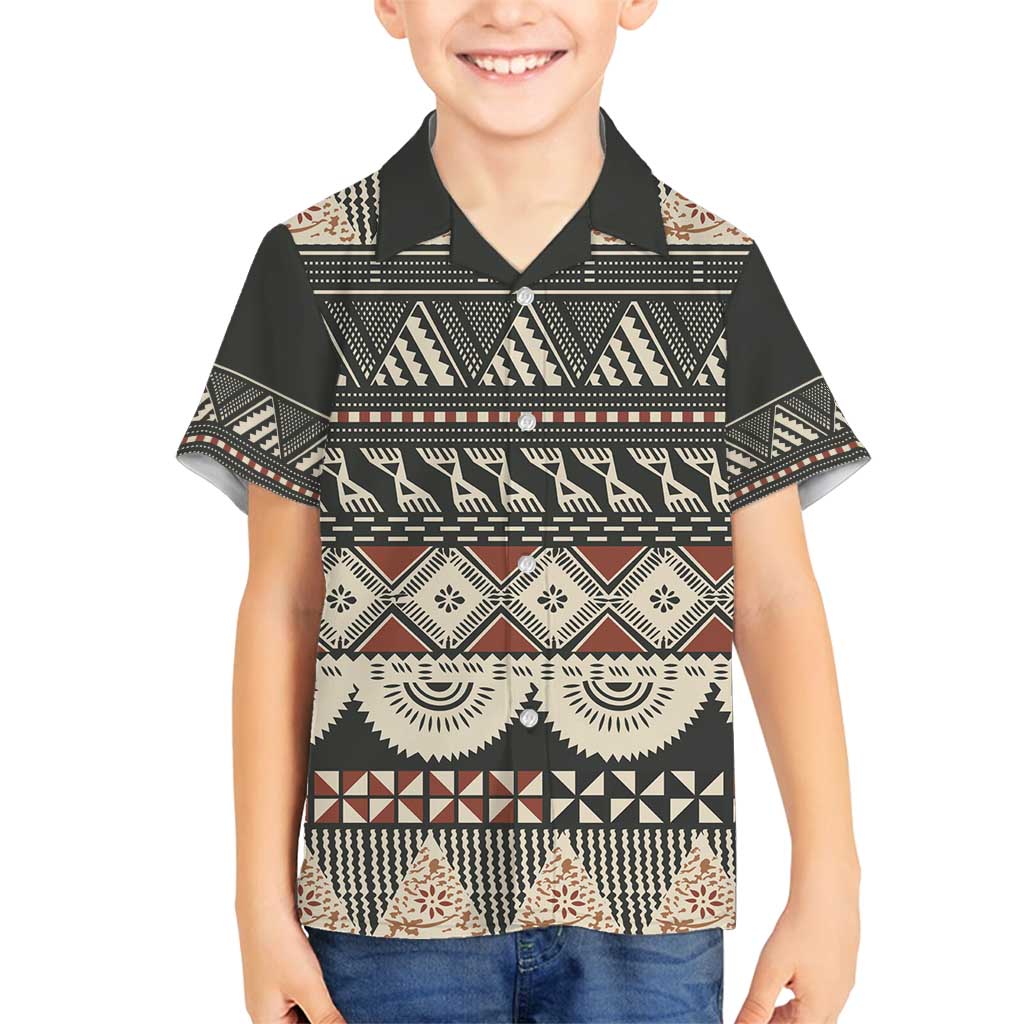Vintage Bula Fiji Masi Family Matching Puletasi and Hawaiian Shirt Fijian Tapa Cloth - Polynesian Pride