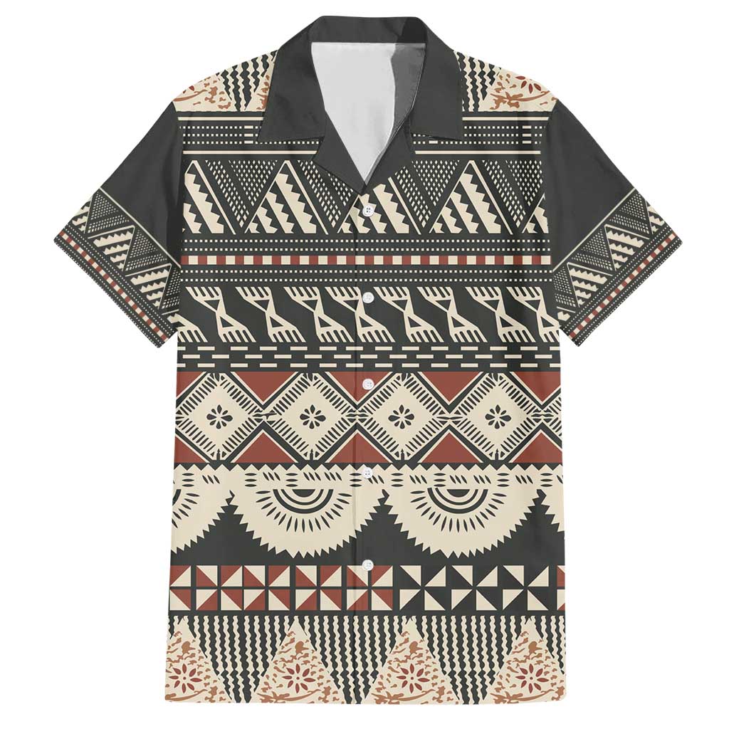 Vintage Bula Fiji Masi Family Matching Short Sleeve Bodycon Dress and Hawaiian Shirt Fijian Tapa Cloth - Polynesian Pride