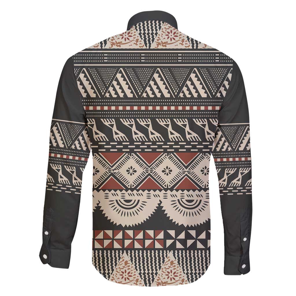 Vintage Bula Fiji Masi Family Matching Short Sleeve Bodycon Dress and Hawaiian Shirt Fijian Tapa Cloth - Polynesian Pride