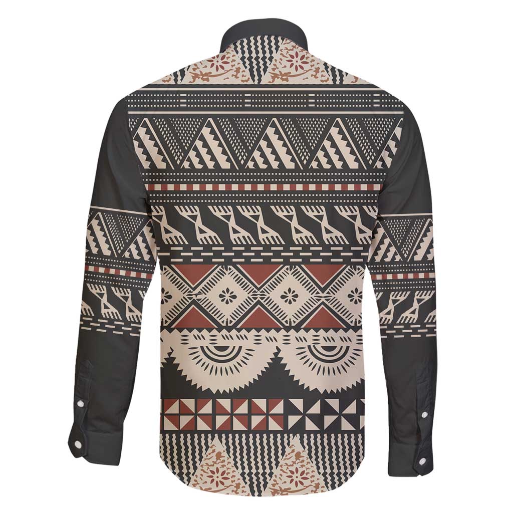 Vintage Bula Fiji Masi Family Matching Summer Maxi Dress and Hawaiian Shirt Fijian Tapa Cloth - Polynesian Pride