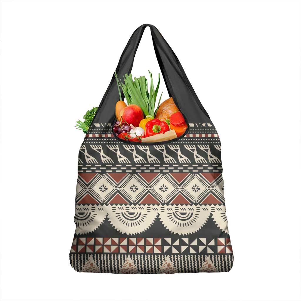 Vintage Bula Fiji Masi Grocery Bag Fijian Tapa Cloth - Polynesian Pride