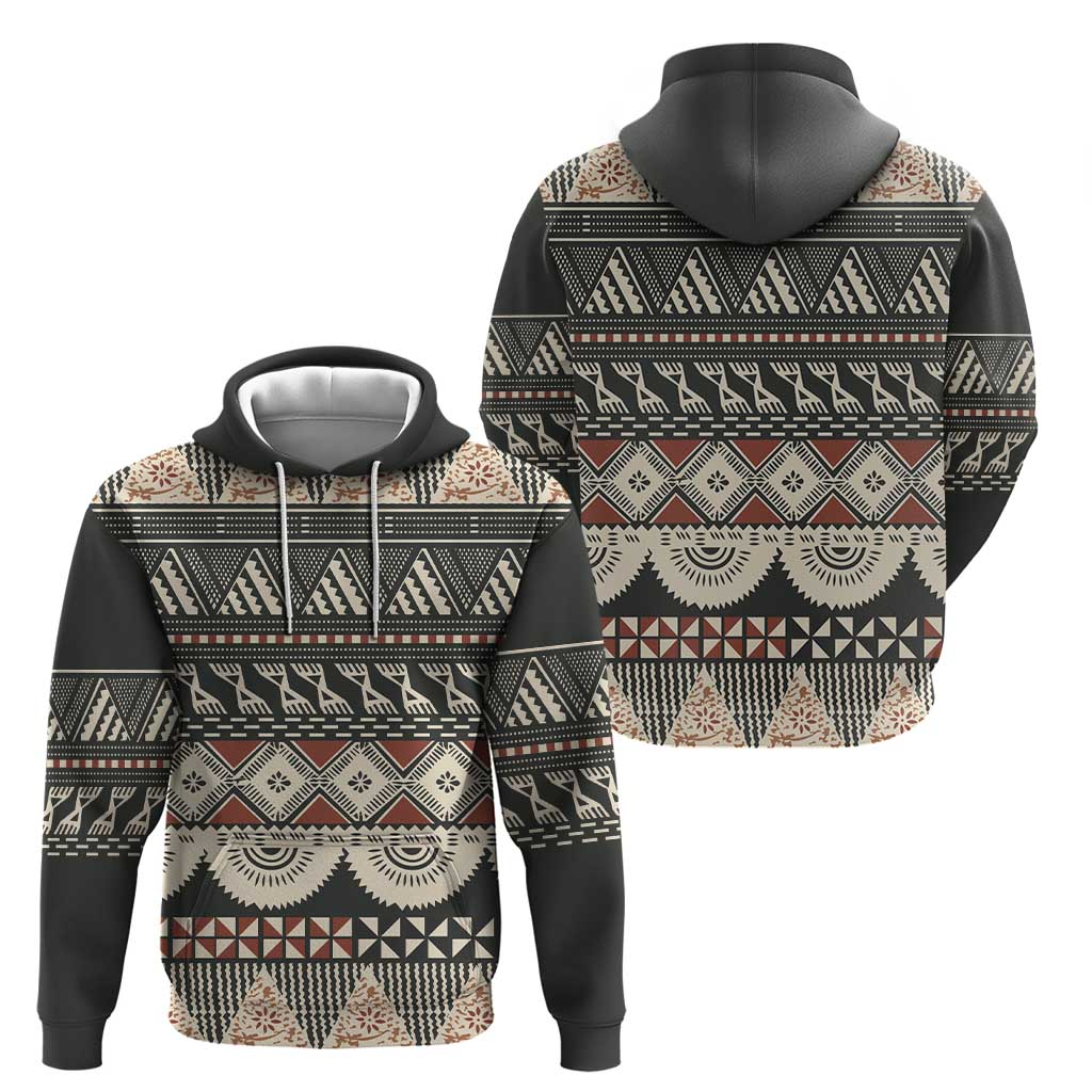 Vintage Bula Fiji Masi Hoodie Fijian Tapa Cloth - Polynesian Pride