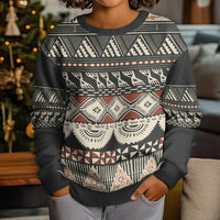 Vintage Bula Fiji Masi Kid Ugly Christmas Sweater Fijian Tapa Cloth - Polynesian Pride