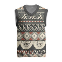 Vintage Bula Fiji Masi Christmas Knitted V-Neck Vest Fijian Tapa Cloth - Polynesian Pride