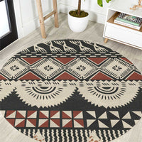 Vintage Bula Fiji Masi Round Carpet Fijian Tapa Cloth - Polynesian Pride