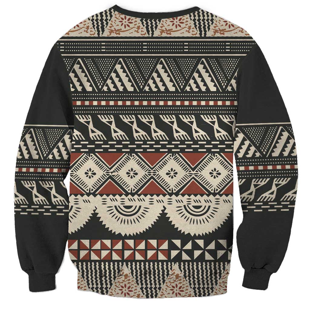 Vintage Bula Fiji Masi Sweatshirt Fijian Tapa Cloth LT14 - Polynesian Pride