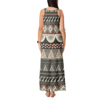 Vintage Bula Fiji Masi Tank Maxi Dress Fijian Tapa Cloth - Polynesian Pride